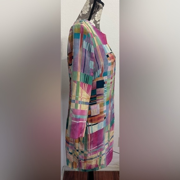 Vilagallo Colorful Shift Dress in pinks and blues- Size L 40 - Picture 3 of 7
